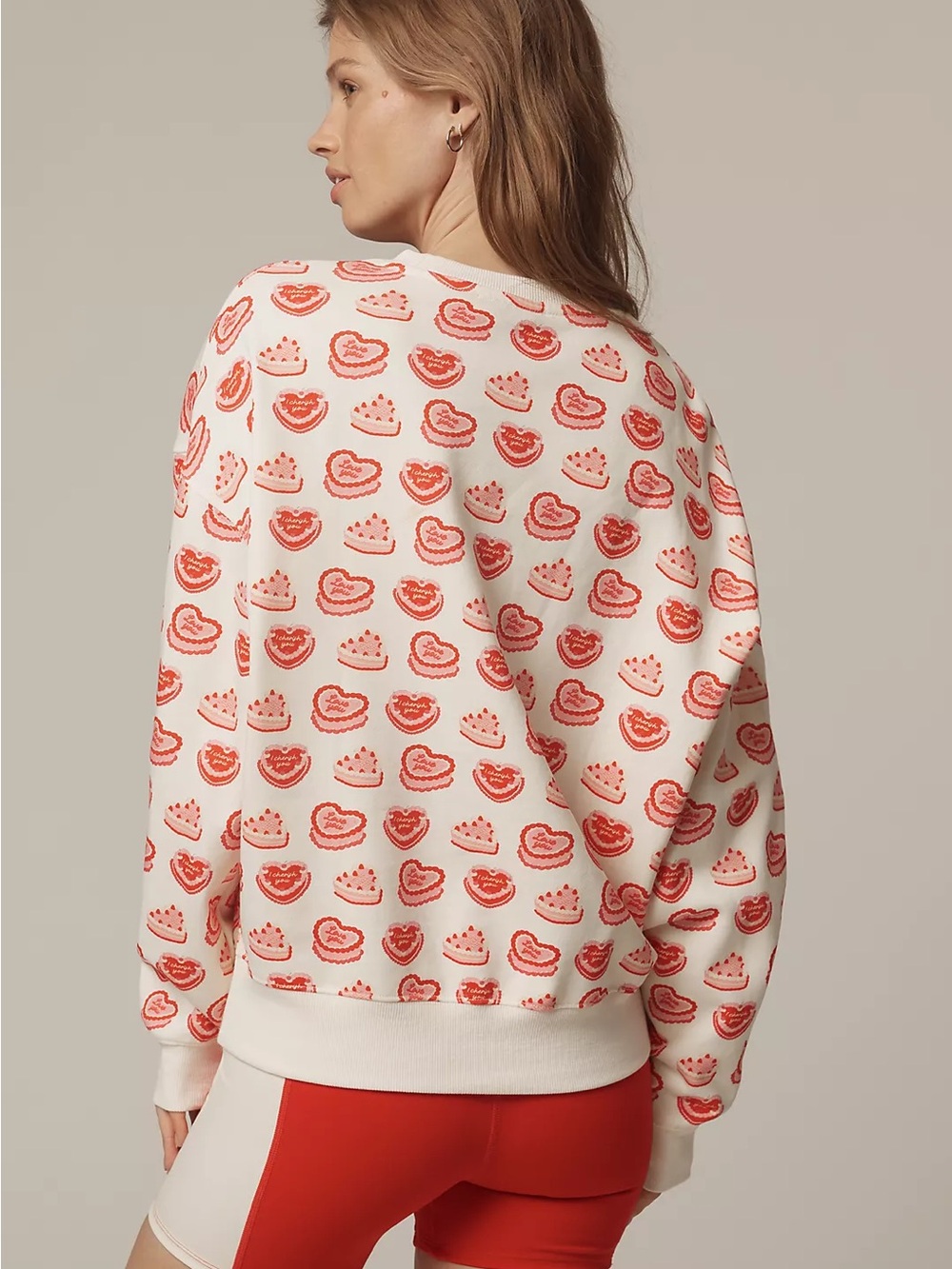 Beach Riot For Anthropologie Devyn Long-Sleeve Cotton Heart Sweatshirt XS & NWT - Picture 4 of 9